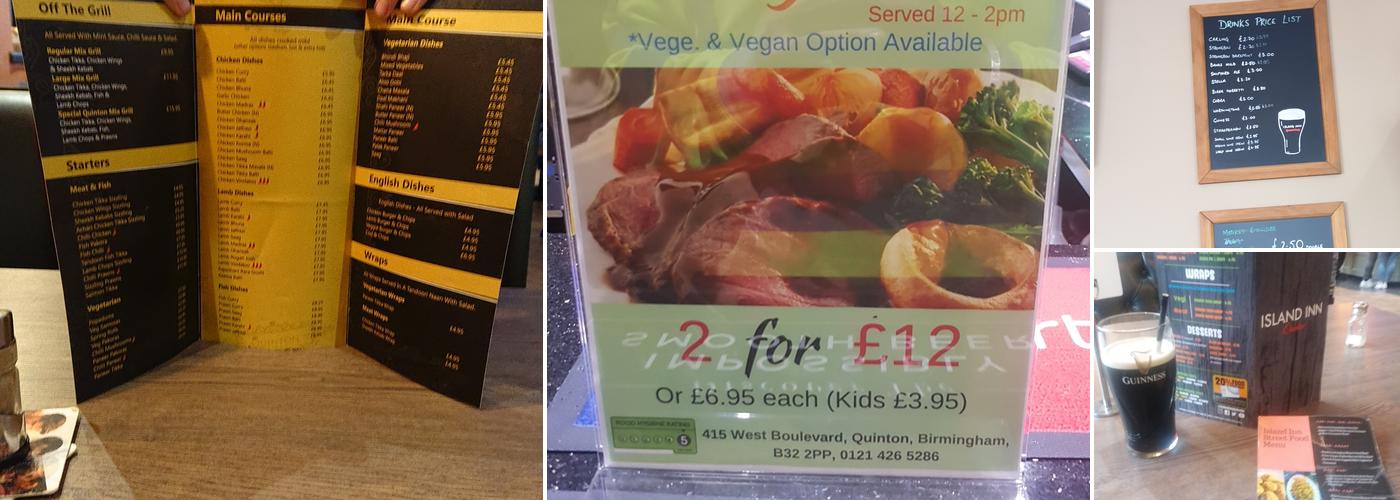 The Lion Bar & Restaurant Menu