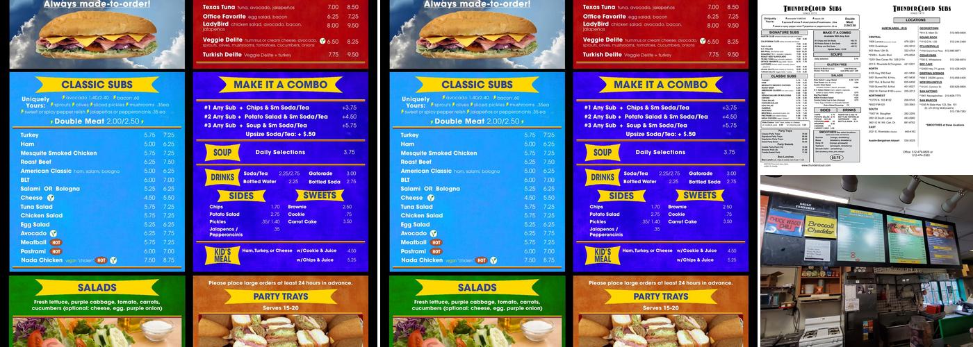 ThunderCloud Subs Menu
