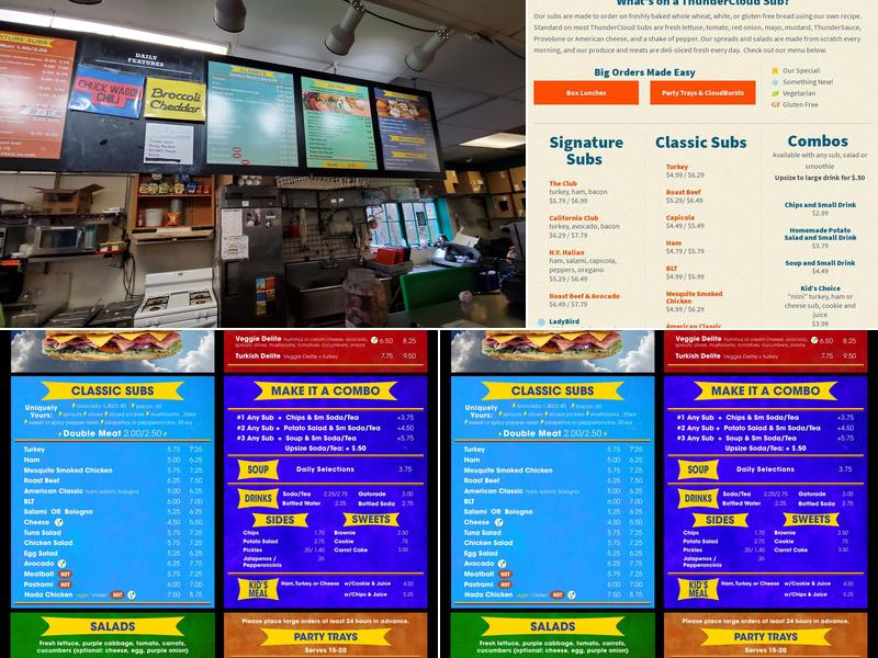 ThunderCloud Subs Menu