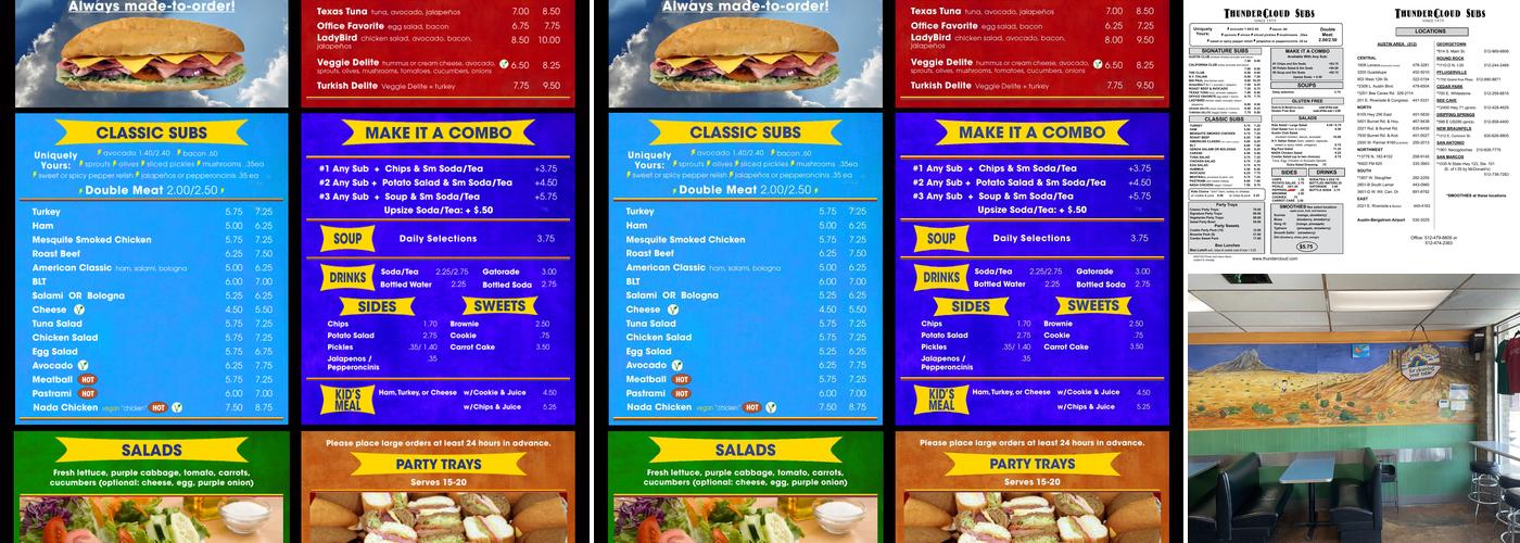 ThunderCloud Subs Menu