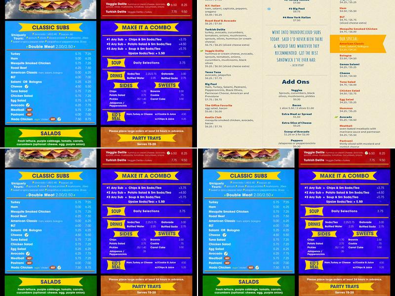 ThunderCloud Subs Menu