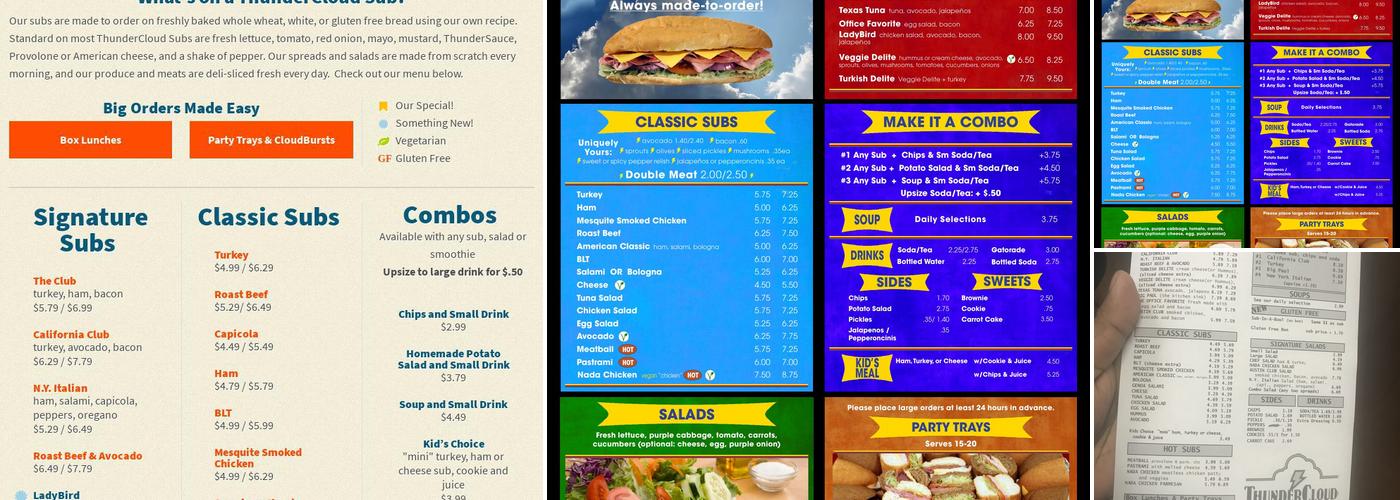 ThunderCloud Subs Menu