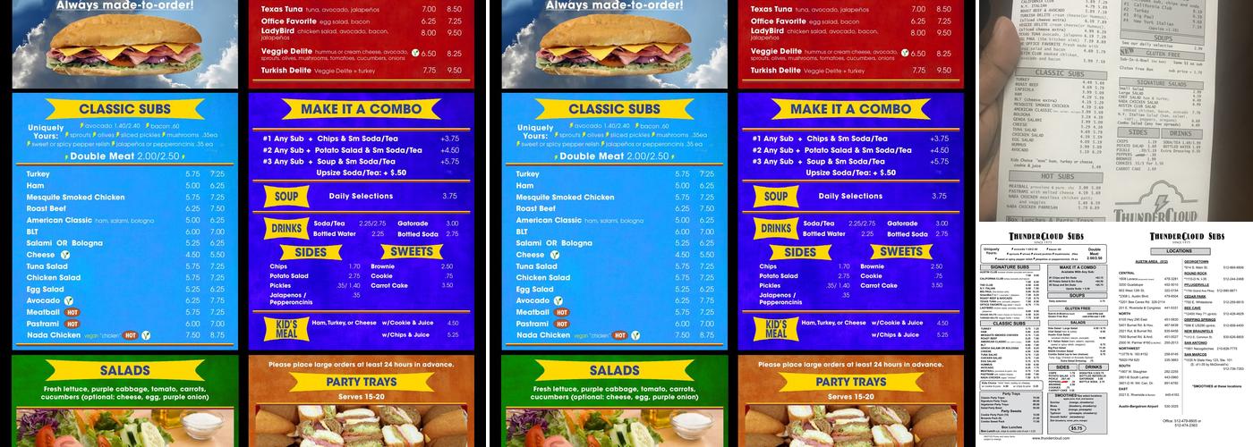 ThunderCloud Subs Menu