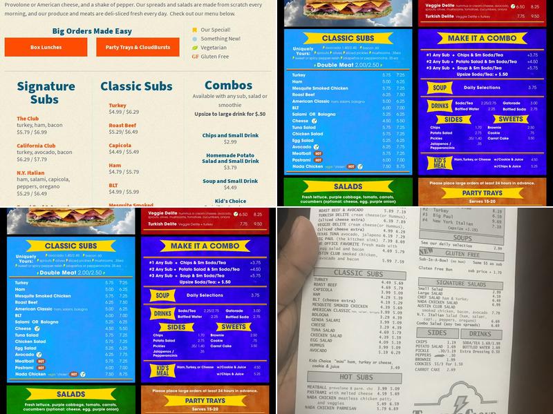 ThunderCloud Subs Menu