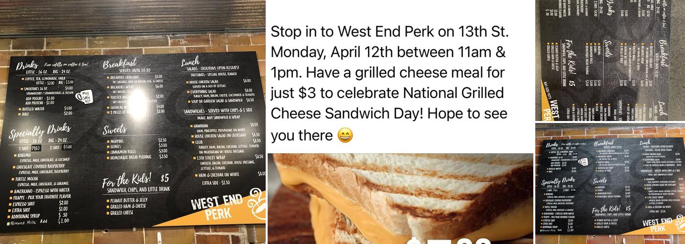 West End Perk Menu
