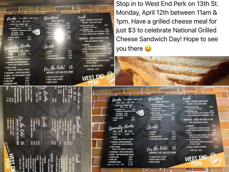 West End Perk Menu
