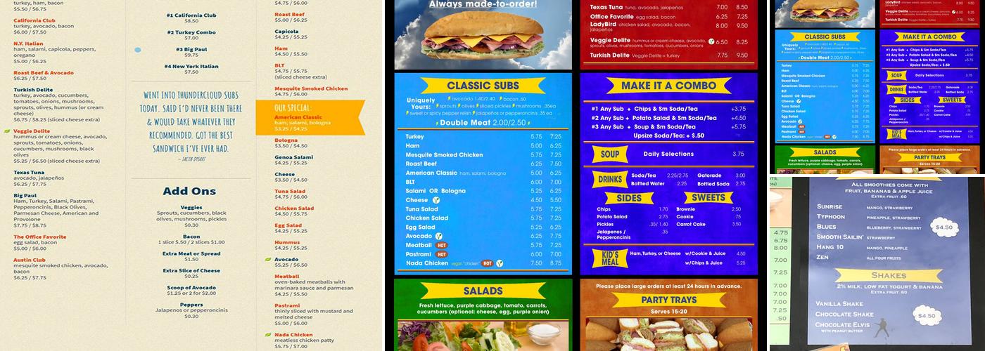 ThunderCloud Subs Menu