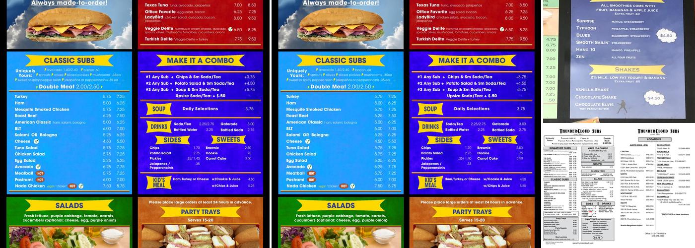 ThunderCloud Subs Menu