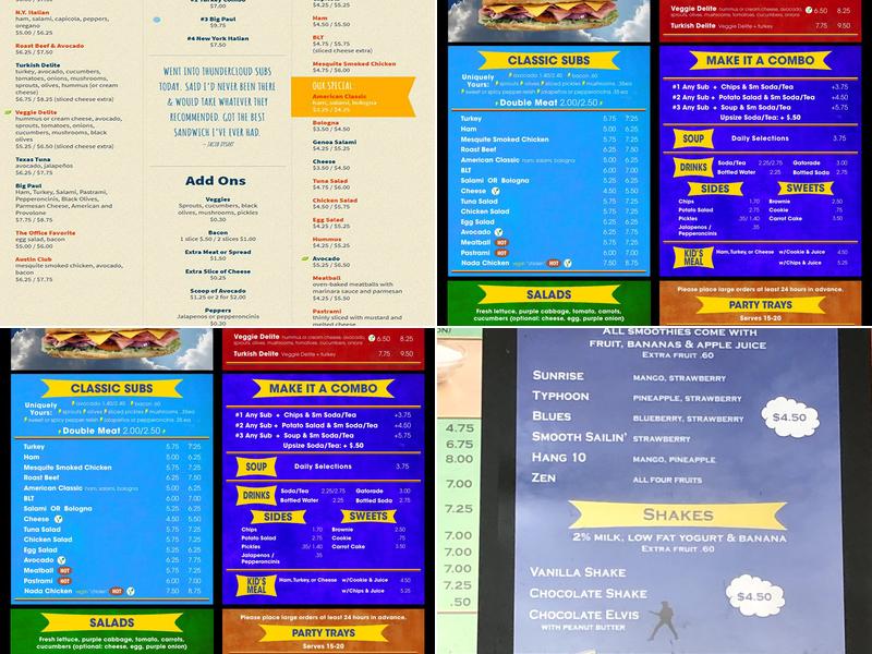 ThunderCloud Subs Menu