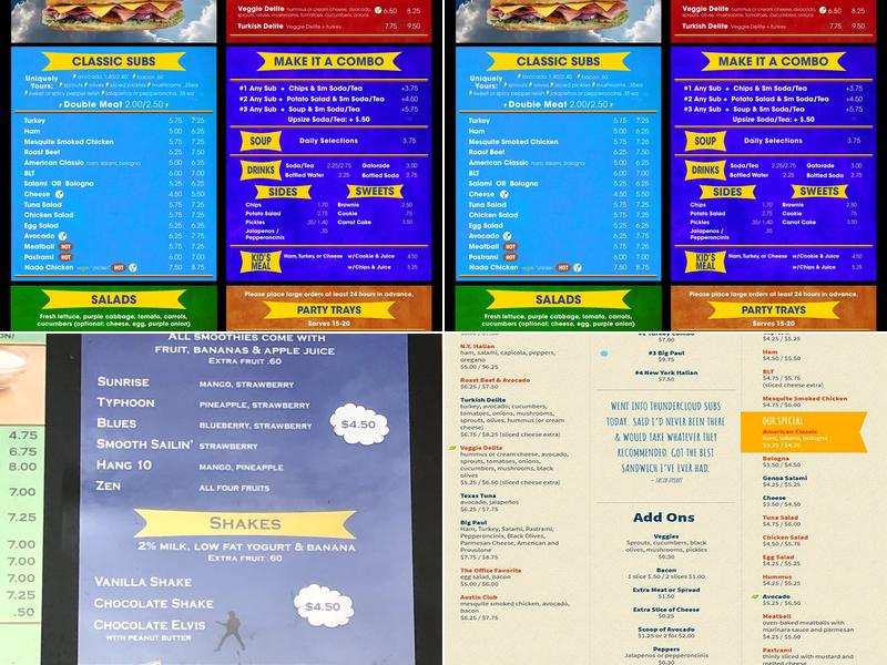 ThunderCloud Subs Menu