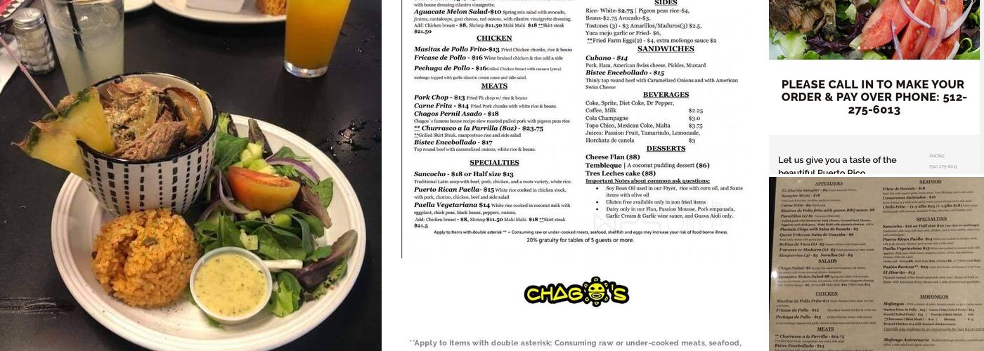 Chago's Menu