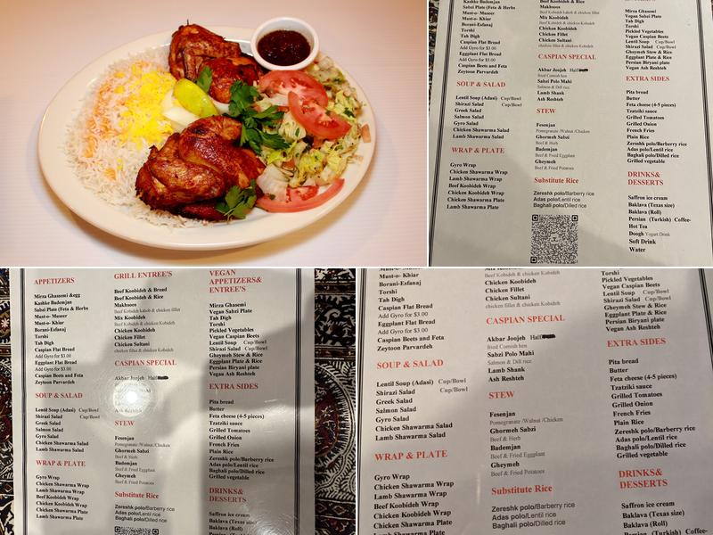 Caspian Grill Menu