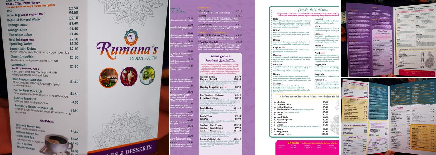 Rumana's.....Indian Fusion Menu