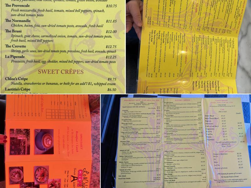 Le Café Crêpe Menu