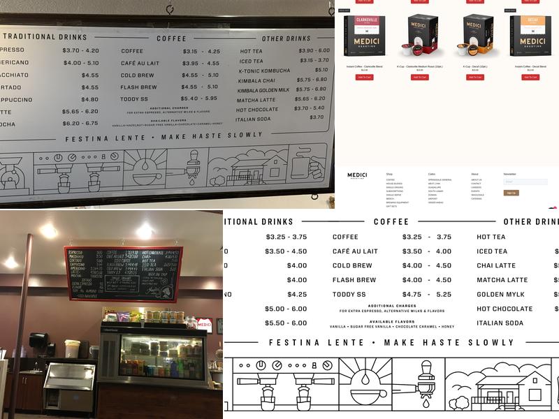 Medici Roasting Menu