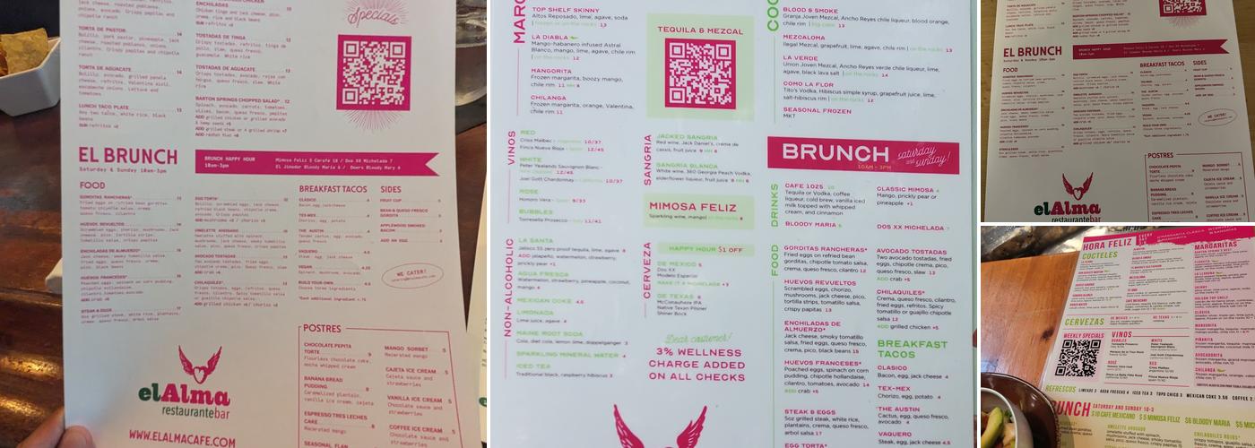 El Alma Menu