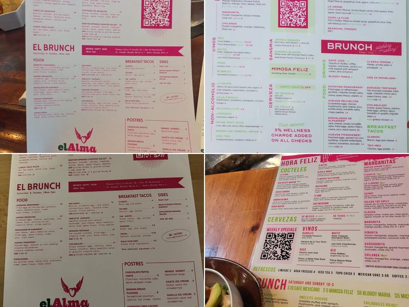 El Alma Menu