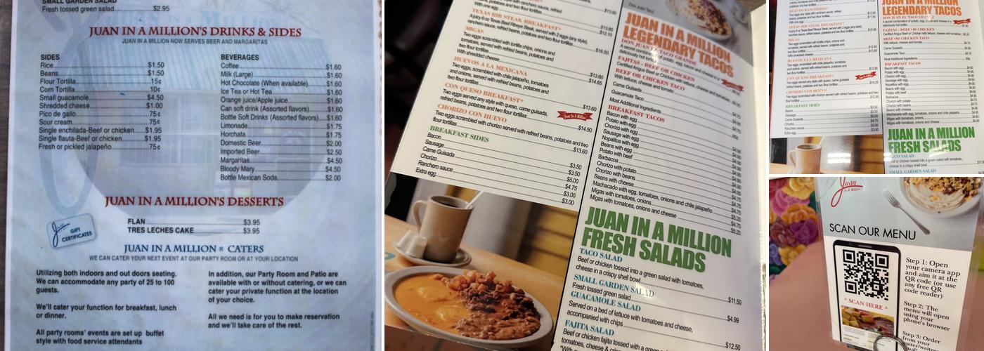 Juan in a Million Menu