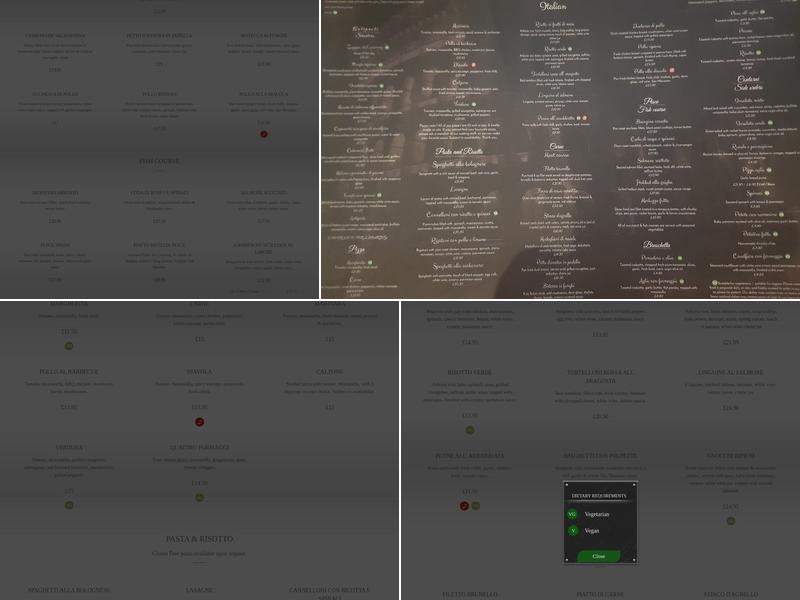 La Casa Italian Menu