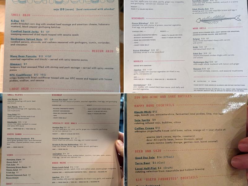 Oseyo Menu