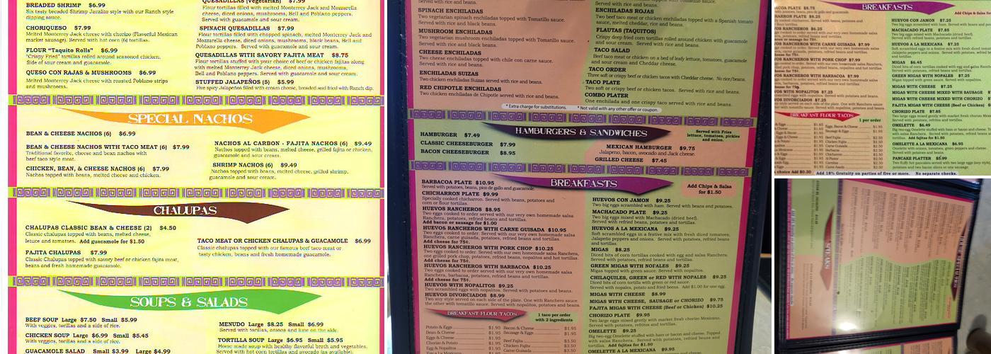 El Jacalito Menu