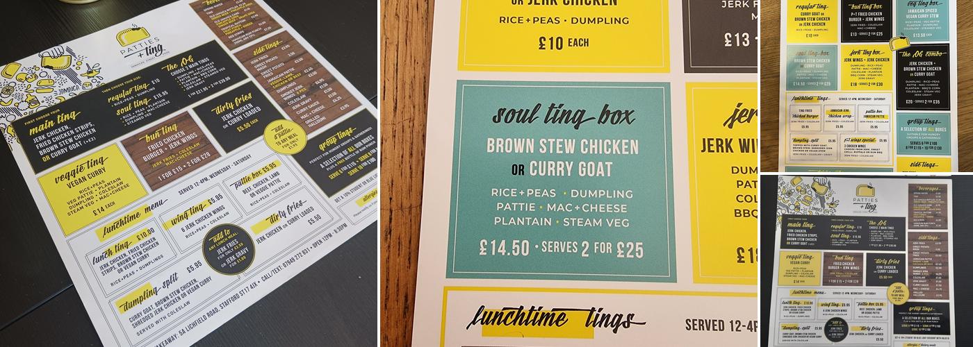 Patties and Ting Menu