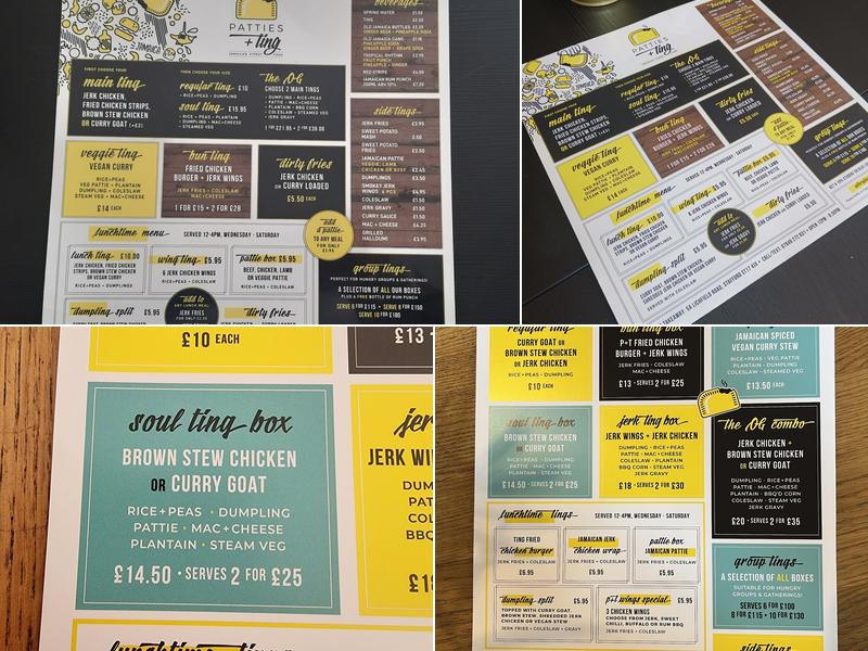 Patties and Ting Menu