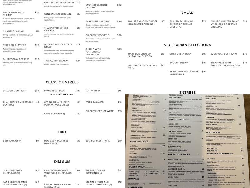 Chinatown Westlake Menu