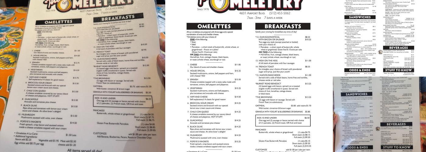 The Omelettry Menu
