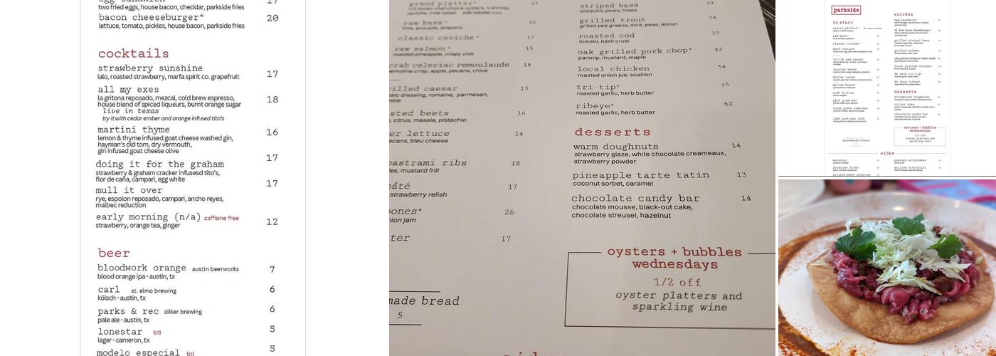 Parkside Menu