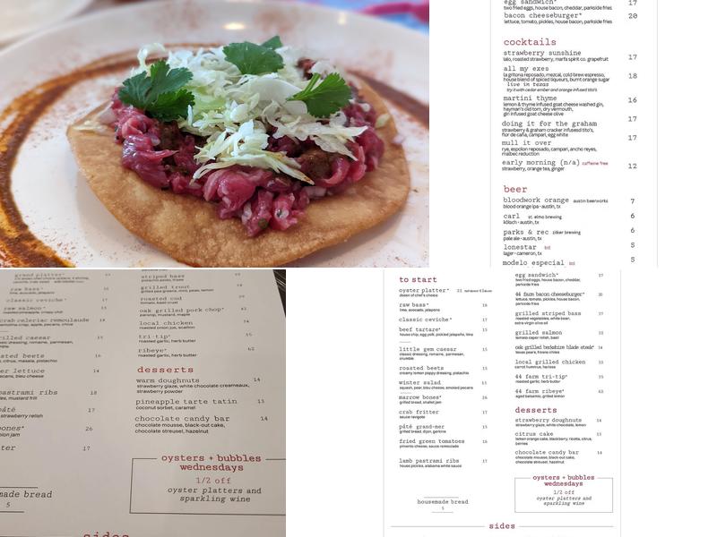 Parkside Menu