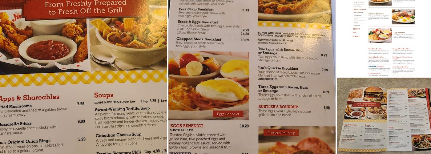 Jim's Restaurants Menu