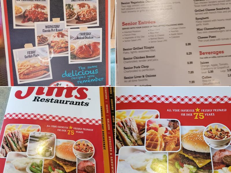 Jim's Restaurant Menu