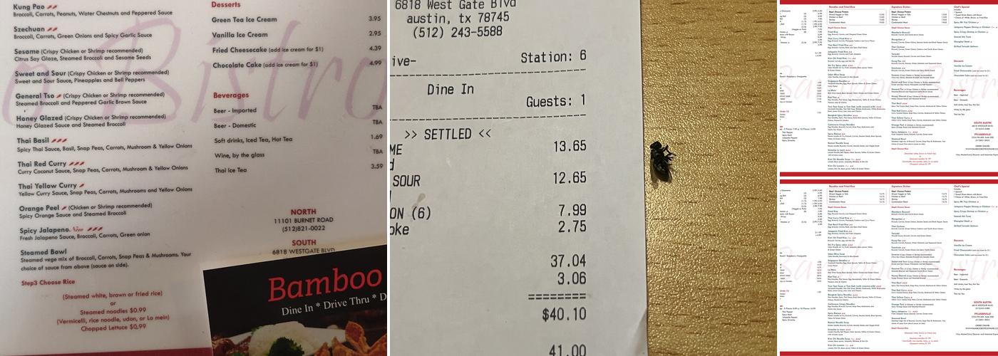 Bamboo Bistro Westgate Menu