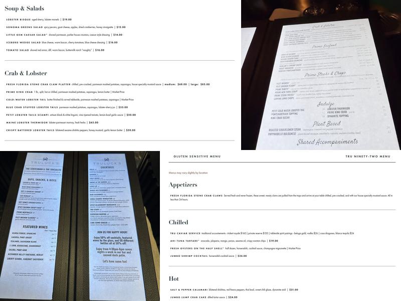 Truluck's Ocean's Finest Seafood and Crab Menu