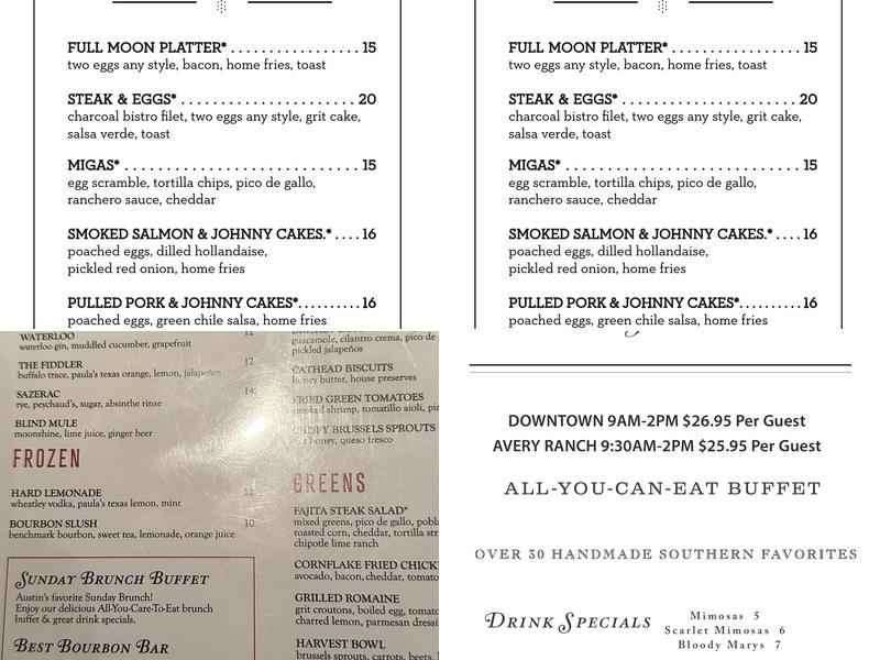 Moonshine Grill Menu