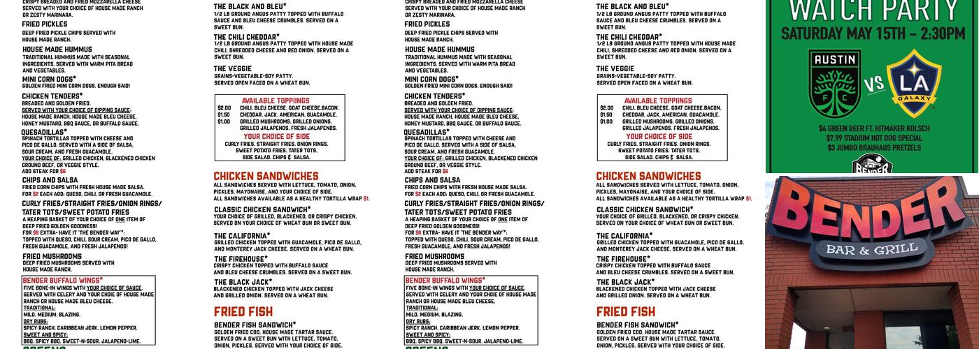 Bender Menu