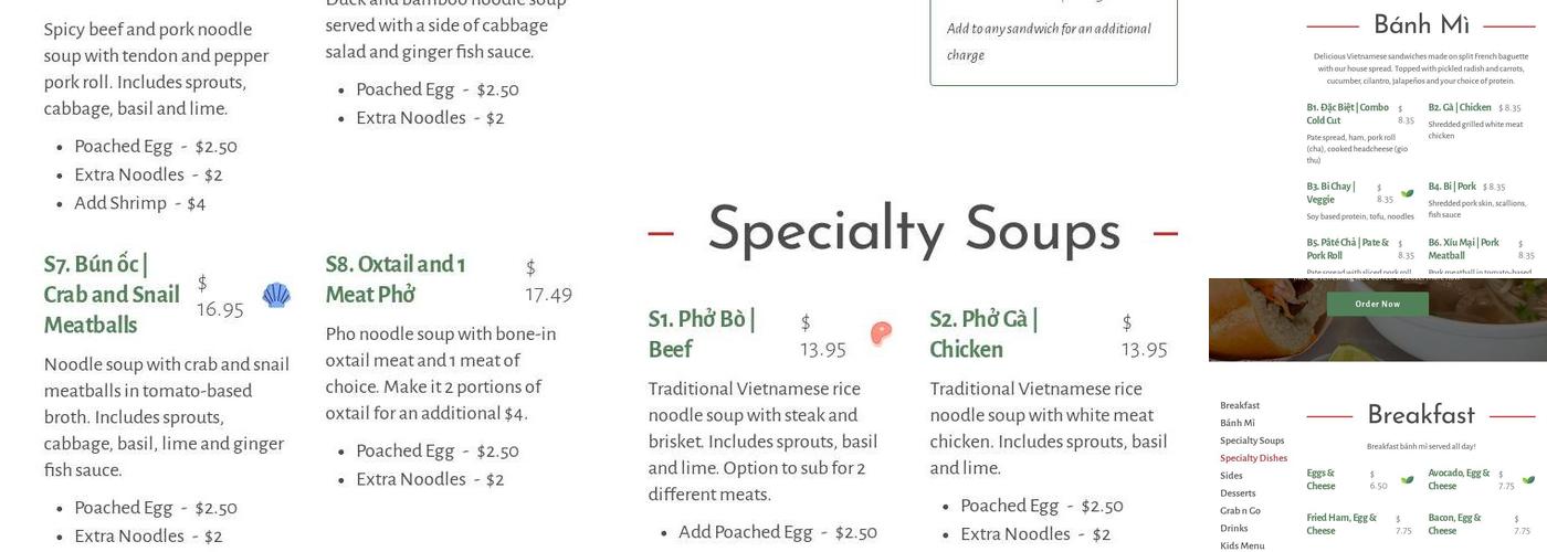 Le Bledo Menu