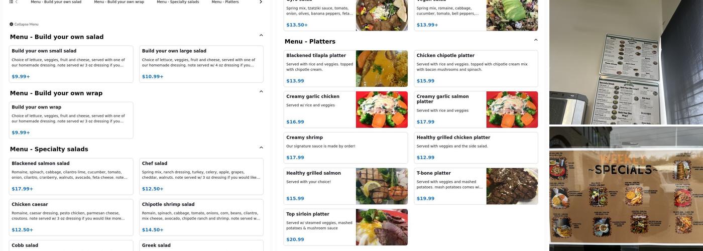 2n1 Salad Bar and Grill Menu