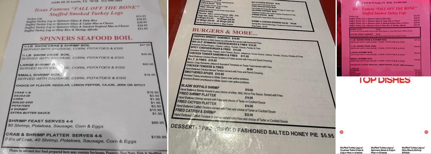 Spinners Menu