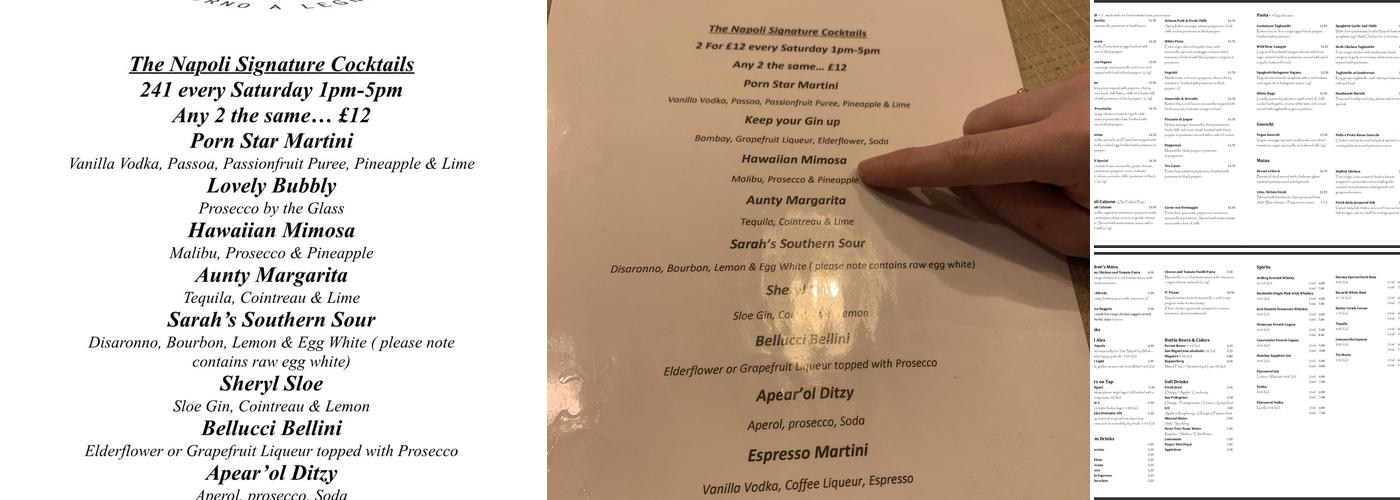 The Napoli Menu