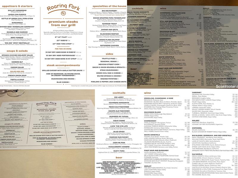 Roaring Fork Menu