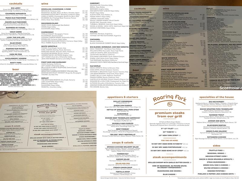 Roaring Fork Menu