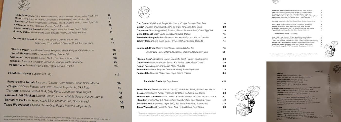 Emmer & Rye Menu