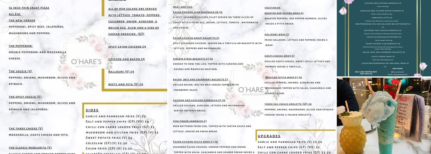 OHare’s Bar And Restaurant Menu