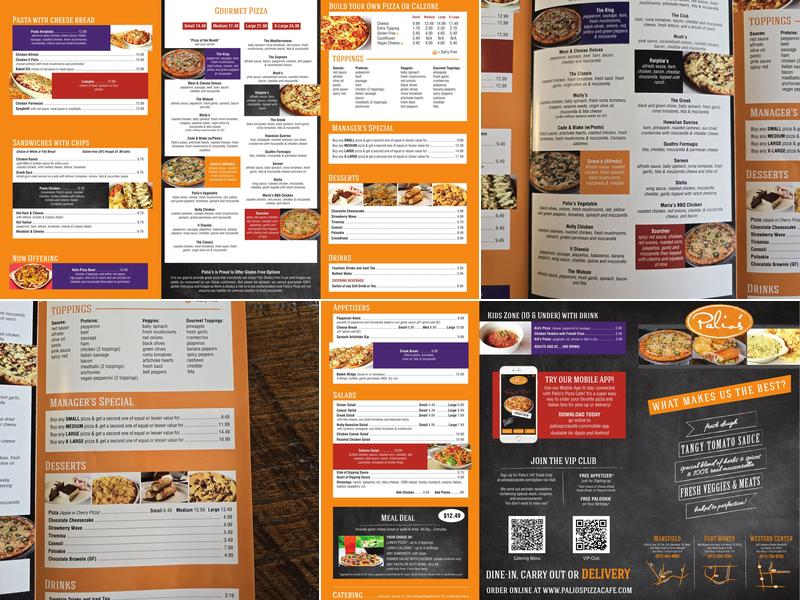 Palio's Pizza Cafe Menu