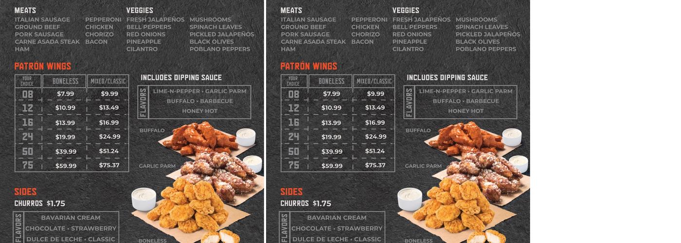 Pizza Patron McCart Ave. Menu