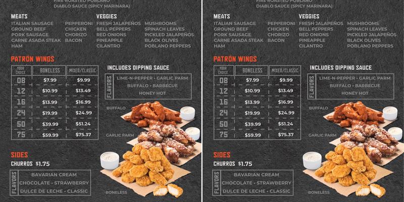 Pizza Patron McCart Ave. Menu