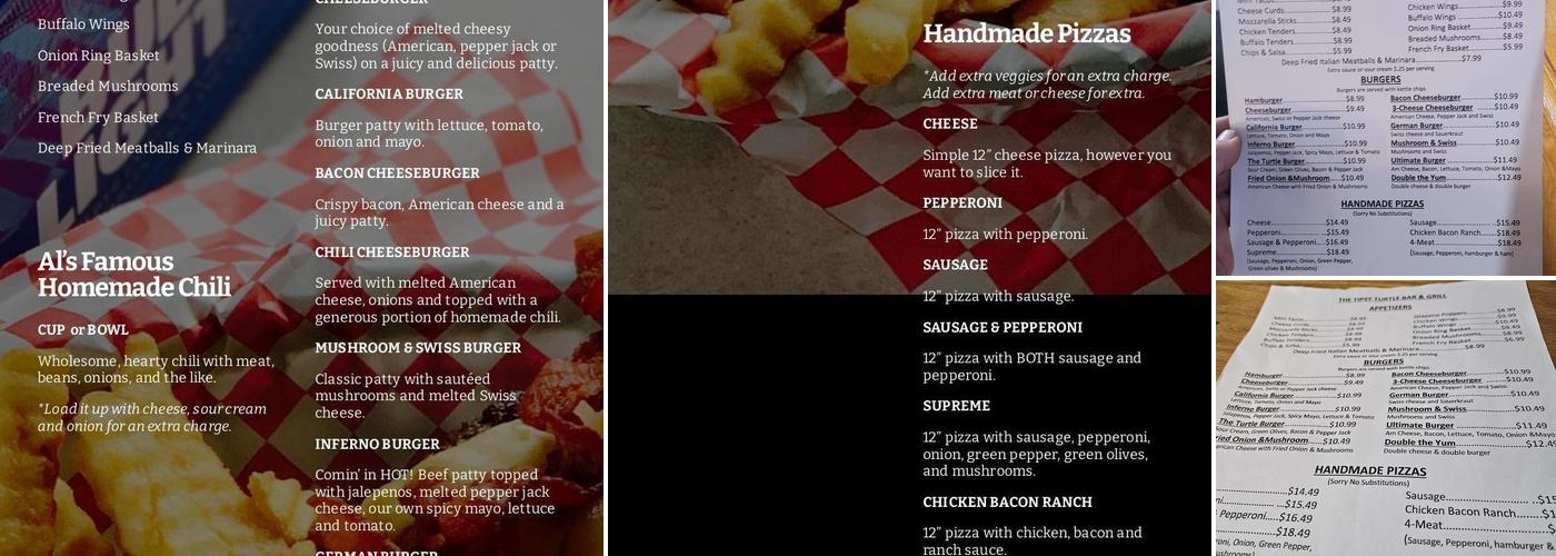 The Tipsy Turtle Bar & Grill Menu