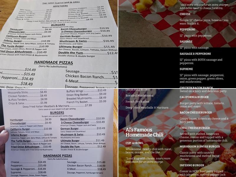 The Tipsy Turtle Bar & Grill Menu